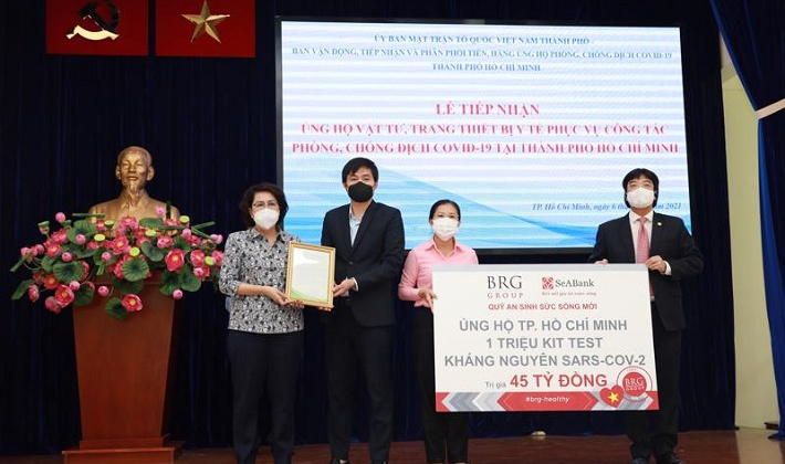 Tập đoàn BRG và Ngân hàng SeABank ủng hộ 1 triệu kit test kháng nguyên cho Tp.HCM