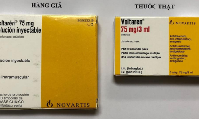 Cảnh báo mẫu thuốc giảm đau Voltarén 75mg nghi ngờ là thuốc giả