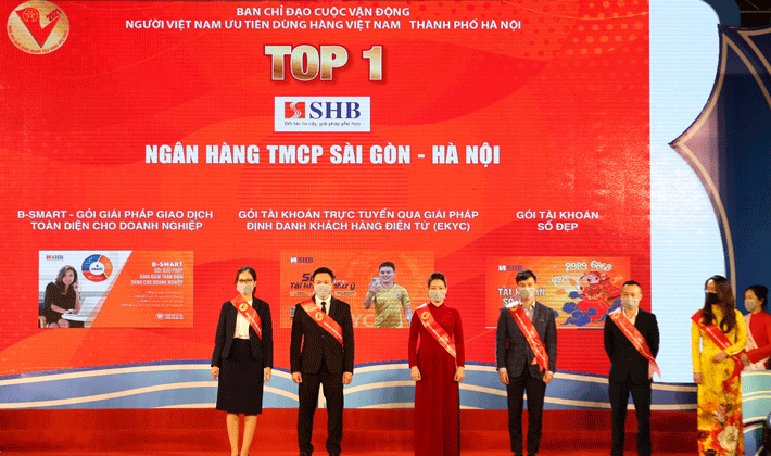 Nhiều sản phẩm của SHB được vinh danh “Top 1 Hàng Việt Nam được người tiêu dùng yêu thích nhất năm 2021”