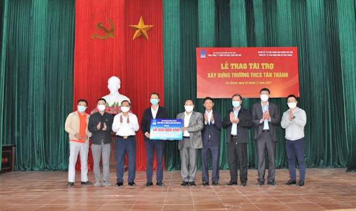 Tổng Công ty Thăm dò Khai thác Dầu khí (PVEP) tài trợ xây dựng Trường THCS Tân Thành
