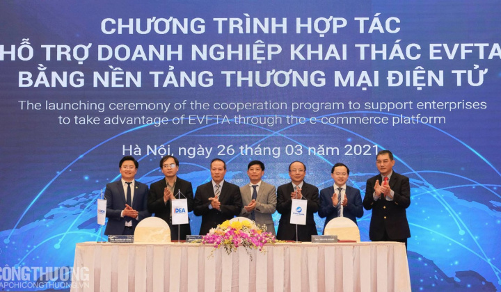 Hợp tác hỗ trợ doanh nghiệp khai thác Hiệp định EVFTA bằng nền tảng thương mại điện tử