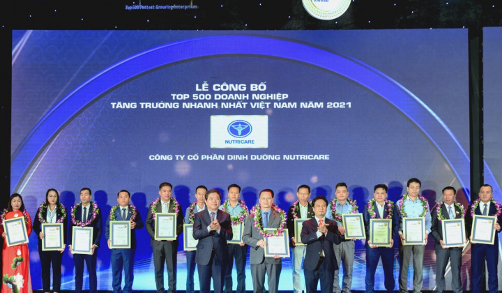Nutricare vào top 500 doanh nghiệp tăng trưởng nhanh nhất Việt Nam