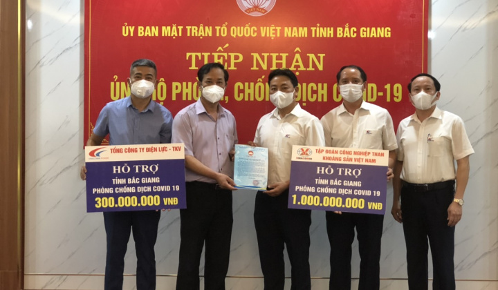 TKV tiếp tục ủng hộ 18,5 tỷ đồng hỗ trợ các địa phương công tác phòng chống dịch bệnh Covid-19
