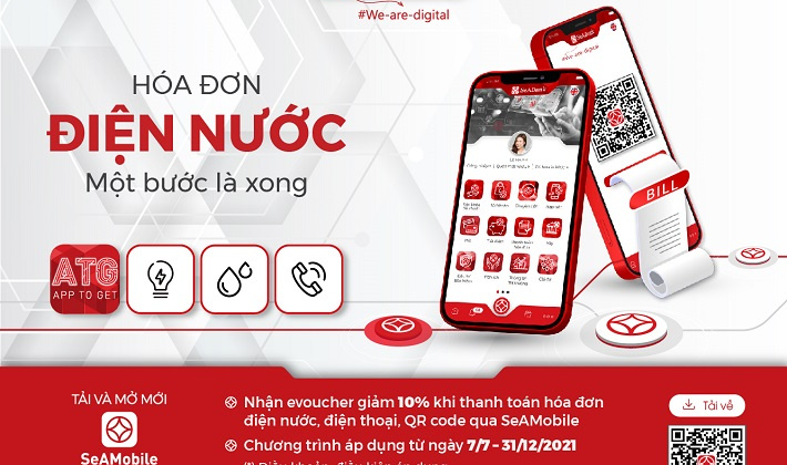 Giảm ngay 10% Khi khách hàng thanh toán hóa đơn trên SeAMobile