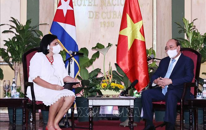 Chủ tịch nước Nguyễn Xuân Phúc tiếp các tổ chức hữu nghị Cuba-Việt Nam
