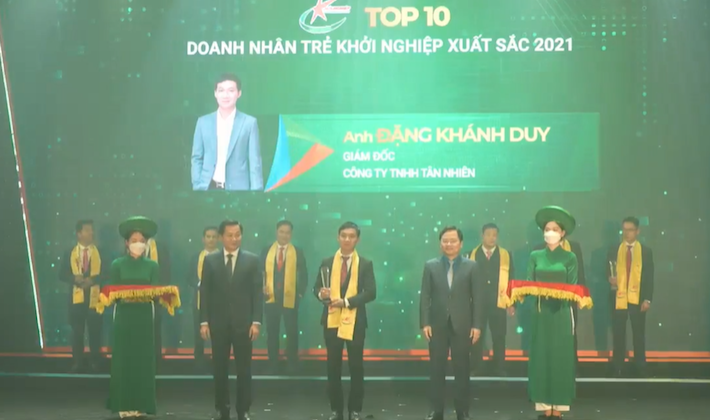 CEO Đặng Khánh Duy nằm trong Top 10 Doanh nhân trẻ Khởi nghiệp xuất sắc 2021