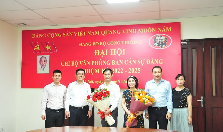 Chi bộ Văn phòng Ban cán sự đảng Bộ Công Thương tổ chức thành công Đại hội Chi bộ lần thứ hai, nhiệm kỳ 2022 – 2025