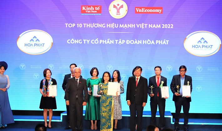 Hòa Phát được vinh danh top 10 Thương hiệu mạnh Việt Nam 2022