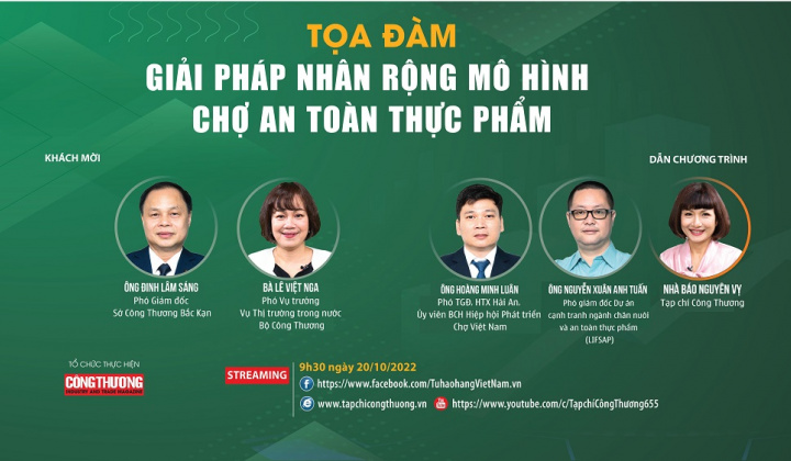 [Tọa đàm trực tuyến]  Giải pháp nhân rộng mô hình chợ an toàn thực phẩm