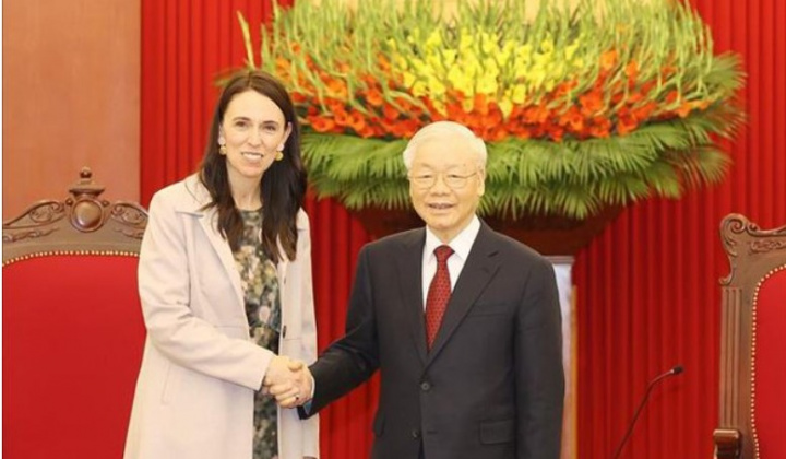 Tổng Bí thư Nguyễn Phú Trọng tiếp Thủ tướng New Zealand
