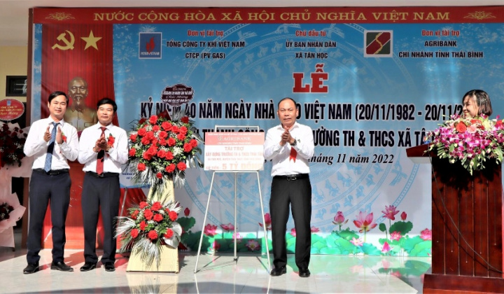 Agribank tài trợ 5 tỷ đồng xây dựng trường học tại Thái Thụy, Thái Bình