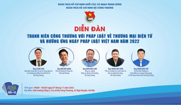 Đoàn Bộ Công Thương tổ chức Diễn đàn “Thanh niên Công Thương với pháp luật về thương mại điện tử"