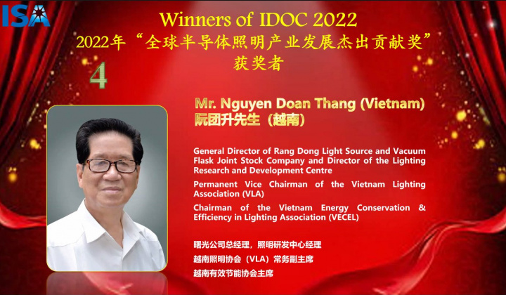 Tổng Giám đốc Rạng Đông nhận giải thưởng cao quý của ngành chiếu sáng rắn toàn cầu