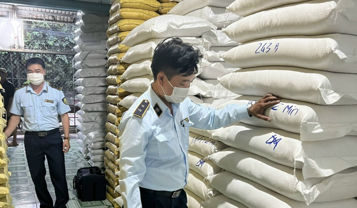 Thu giữ 6 tấn gạo không rõ nguồn gốc, xuất xứ tại Bạc Liêu
