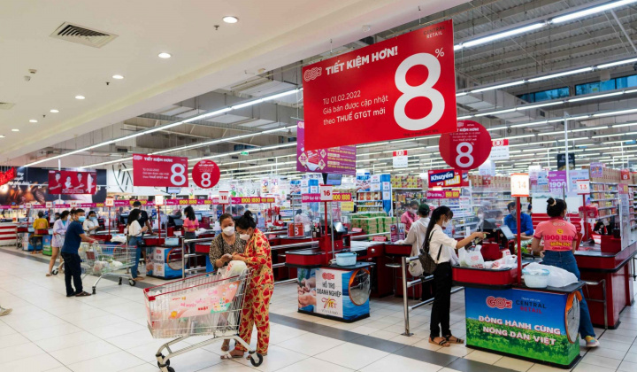Siêu thị của Central Retail đồng loạt giảm thuế VAT xuống 8% đối với hàng chục nghìn sản phẩm