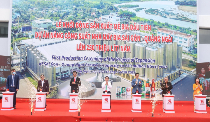 SABECO khánh thành dự án đầu tư nâng công suất Nhà Máy Bia Sài Gòn - Quảng Ngãi hiện đại nhất khu vực miền Trung
