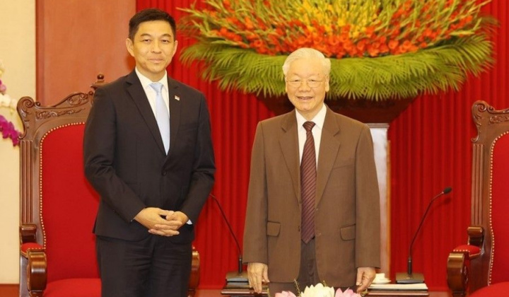 Tổng Bí thư Nguyễn Phú Trọng tiếp Chủ tịch Quốc hội Singapore