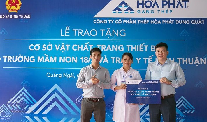 Hòa Phát Dung Quất tài trợ hơn 5 tỷ đồng nâng cấp trường học và trạm y tế tại Quảng Ngãi