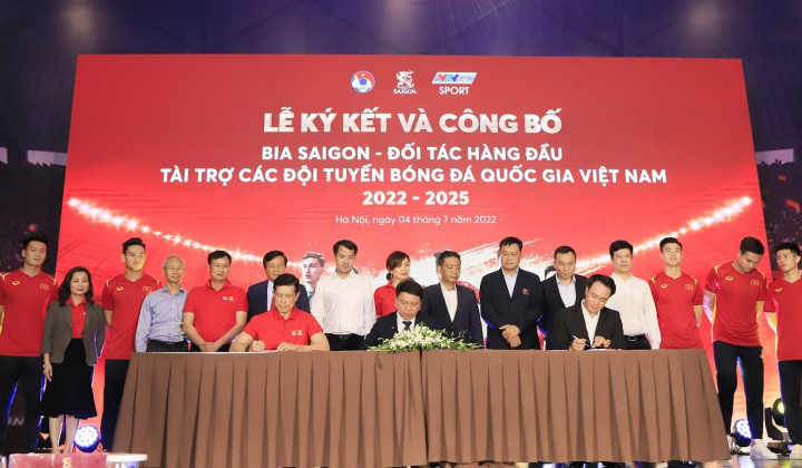 Bia Saigon trở thành đối tác hàng đầu – tài trợ cho đội tuyển bóng đá Quốc gia Việt Nam trong 3 năm