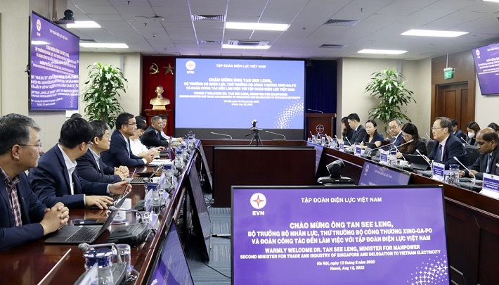 EVN tăng cường hợp tác lĩnh vực năng lượng với Singapore