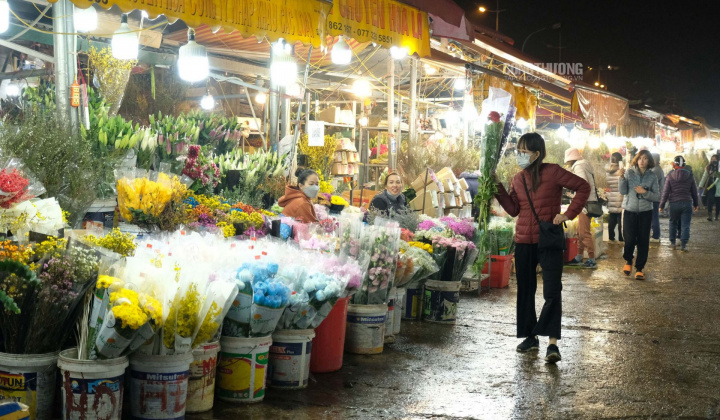 Chợ hoa đêm Quảng Bá nhộn nhịp ngày cuối năm Nhâm Dần