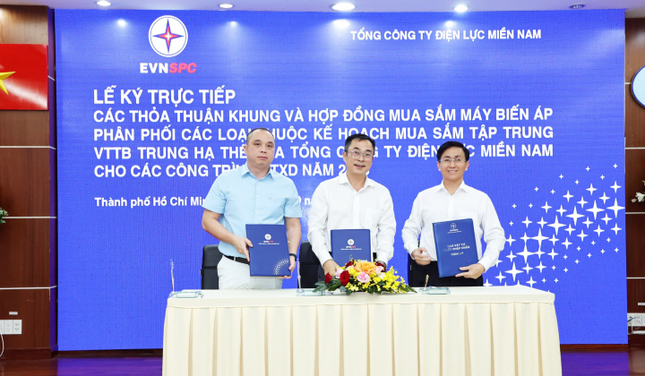 EVNSPC: Ký kết các Thỏa thuận khung và Hợp đồng mua sắm MBA