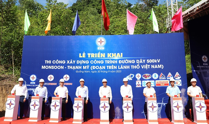 Khởi công dự án đường dây 500kV Monsoon – Thạnh Mỹ (trên lãnh thổ Việt Nam)