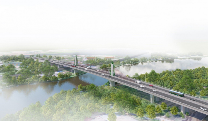 Sắp khánh thành cầu Huống Thượng - cây cầu được xây dựng bằng Thép Việt - Sing (NSV)