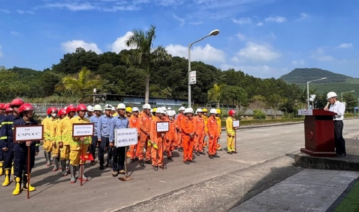 Nhiệt điện Mông Dương thực tập phương án chữa cháy, cứu nạn cứu hộ