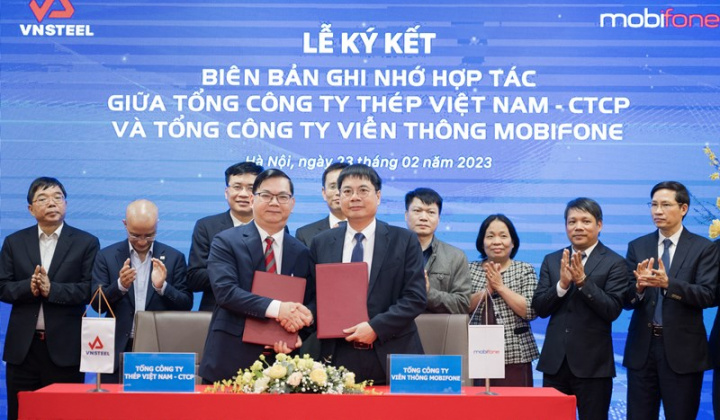 VNSTEEL và MobiFone ký hợp tác trong lĩnh vực chuyển đổi số