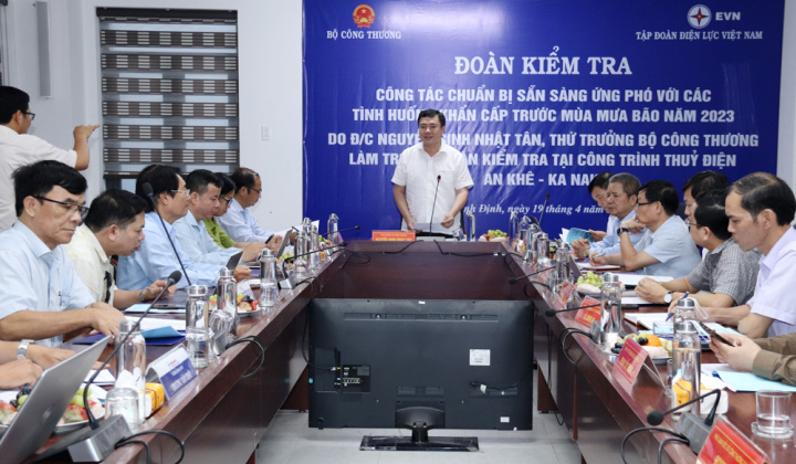 Thứ trưởng Nguyễn Sinh Nhật Tân kiểm tra công tác phòng chống thiên tai tại Thủy điện An Khê – Ka Nak