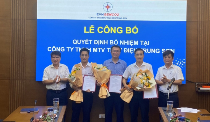 Thủy điện Trung Sơn công bố và trao các Quyết định bổ nhiệm