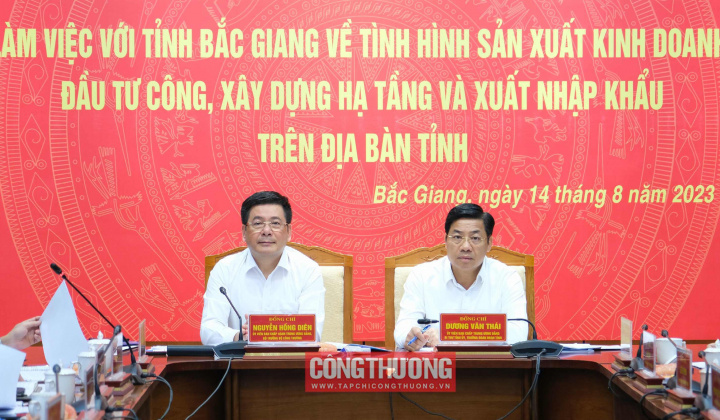 Bộ trưởng Nguyễn Hồng Diên làm việc với tỉnh Bắc Giang