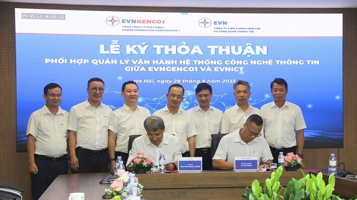 EVNGENCO 1 và EVNICT ký kết phối hợp vận hành hệ thống công nghệ thông tin