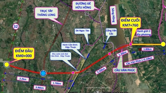 Hà Nội đầu tư hơn 3.400 tỷ đồng xây dựng cầu Vân Phúc vượt sông Hồng