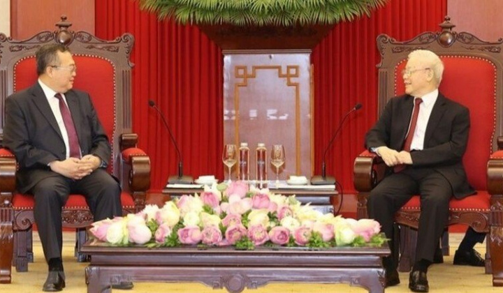 Tổng Bí thư Nguyễn Phú Trọng tiếp Trưởng Ban Liên lạc Đối ngoại Trung ương Đảng Cộng sản Trung Quốc