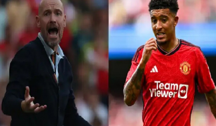 Jadon Sancho khẩu chiến với Erik ten Hag
