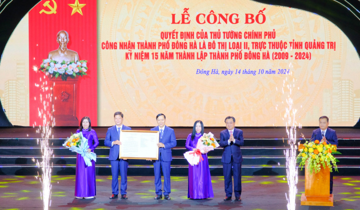 Quảng Trị: Công bố Quyết định của Thủ tướng công nhận thành phố Đông Hà là đô thị loại II