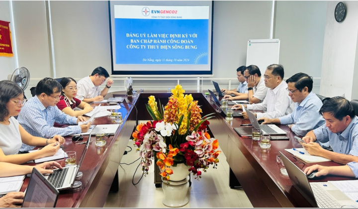 Đảng ủy Công ty Thủy điện Sông Bung làm việc định kỳ với Ban chấp hành Công đoàn