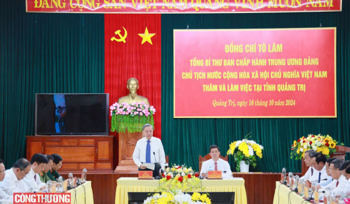 Tổng Bí thư, Chủ tịch nước Tô Lâm làm việc với Ban Thường vụ Tỉnh ủy Quảng Trị
