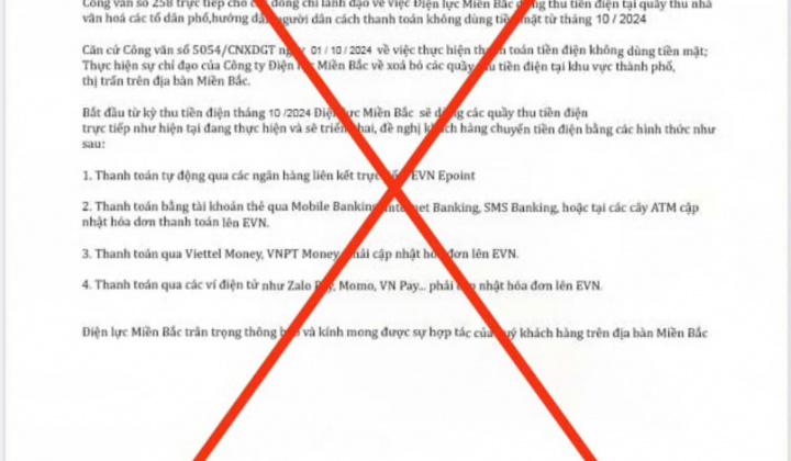 Cảnh báo hiện tượng giả mạo văn bản, thương hiệu của EVN