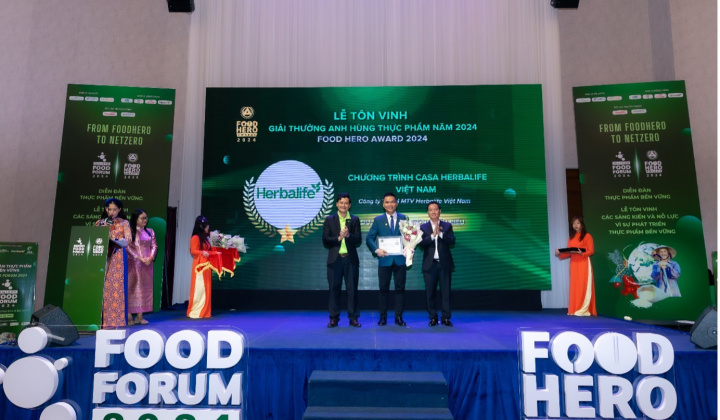 Herbalife Việt Nam nhận Giải thưởng “Tạo tác động xã hội” tại Lễ Tôn vinh anh hùng thực phẩm - Food Hero 2024