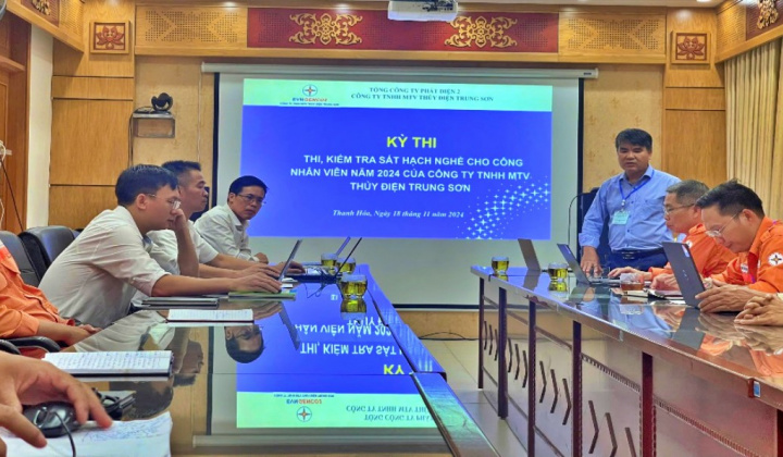 Thủy điện Trung Sơn: 100% thí sinh  đạt kết quả tốt  tại kỳ thi, kiểm tra sát hạch nghề năm 2024