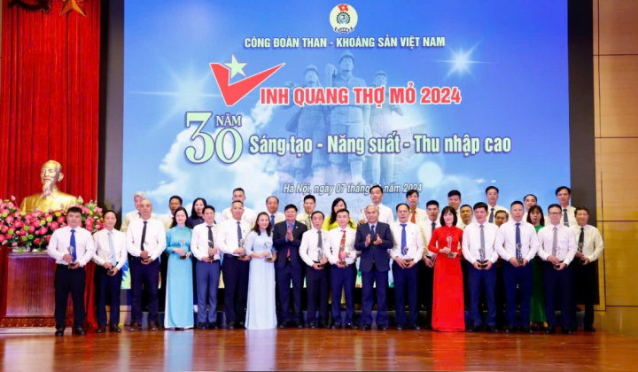 3 thợ mỏ Than Thống Nhất được vinh danh tại Chương trình Vinh quang Thợ mỏ năm 2024