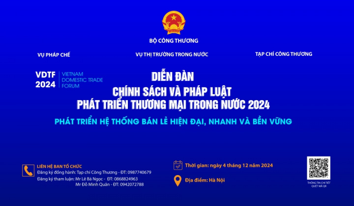 Bộ Công Thương tổ chức Diễn đàn Chính sách và Pháp luật phát triển thương mại trong nước năm 2024