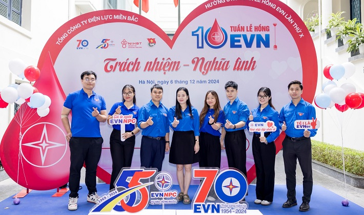 Tuần lễ hồng EVN lần thứ X tiếp nhận 11.574 đơn vị máu