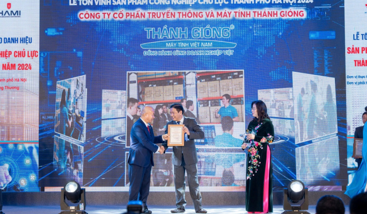 Máy tính Thánh Gióng đạt Sản phẩm công nghiệp chủ lực TP.Hà Nội lần thứ 3 liên tiếp