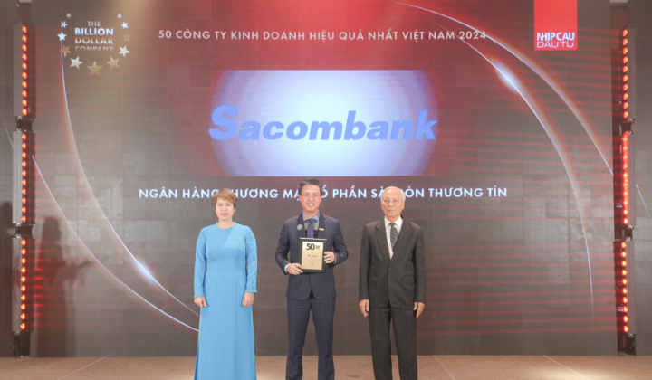 Ngân hàng Sacombank lần thứ 3 lọt vào "Top 50 Công ty Kinh doanh hiệu quả nhất Việt Nam"