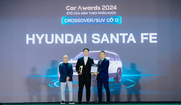 Hyundai Santa Fe và Hyundai Accent được vinh danh tại Car Award 2024 của VnExpress