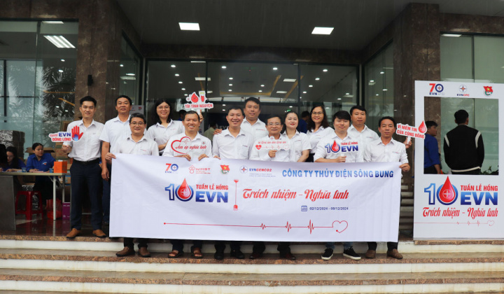 “Trách nhiệm - Nghĩa tình” Công ty Thủy điện Sông Bung hưởng ứng Tuần lễ Hồng EVN lần thứ X